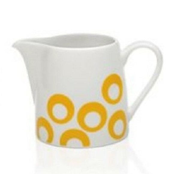 brand new YELLOW & WHITE Mikasa Circle Chic Porcelain Creamer + Covered Sugar - Picture 3 of 9